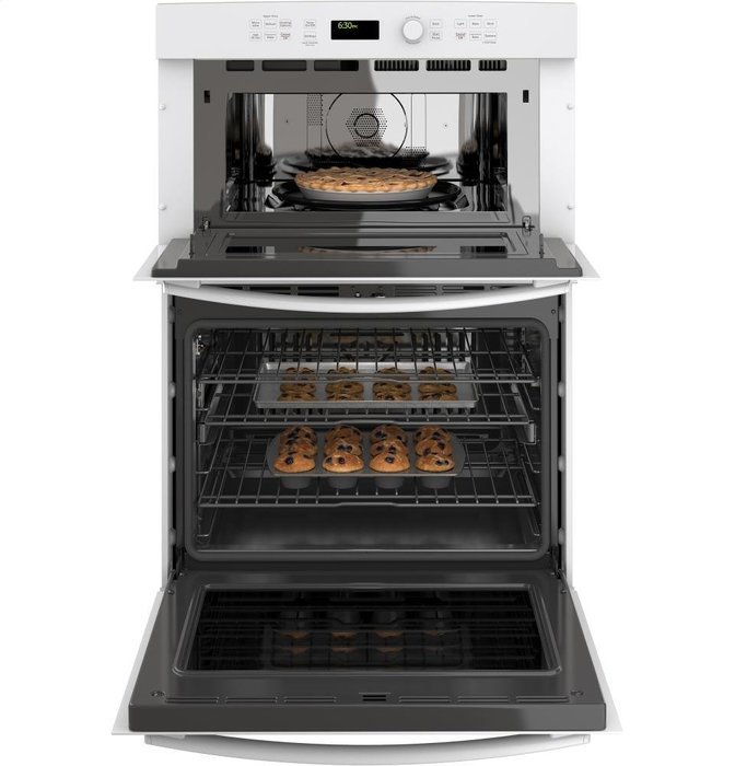 GE PT7800DHWW Profile 30" White Electric Combination Wall Oven - Convection N6
