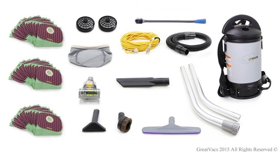 NEW Fully Loaded More Powerful Proteam Sierra 6 QT Backpack Vacuum Cleaner Sierra vac