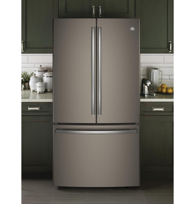 GE Slate French-Door Bottom Freezer Refrigerator - GNE29GMKES N3