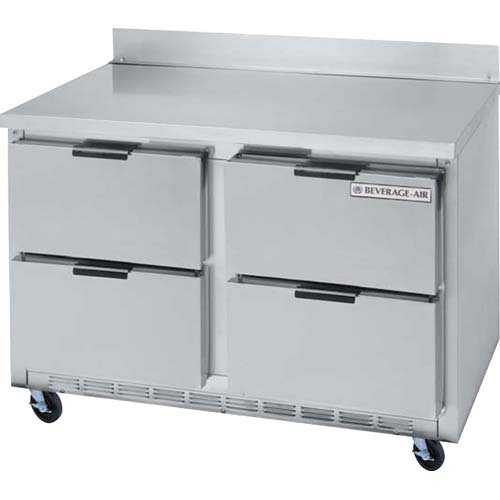 Beverage-Air WTRD48A-4 48" Compact Worktop Refrigerator 4 Drawer