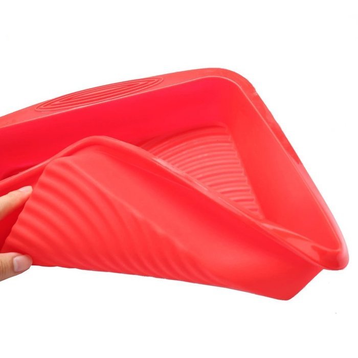 1ea Alekoo 9.6&ldquo; / 24.5cm Non-stick Round Silicone Cake Mold Pan, Pizza pan with ears (Square) N7