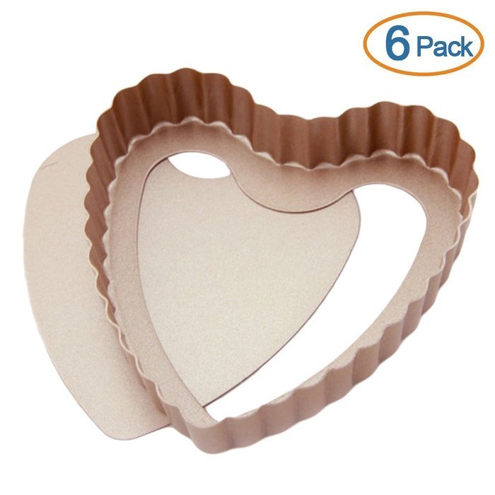 LOHOME&reg; Quiche Pan, Set of 6 PCS Bakeware Nonstick Tart/Quiche Pans Cupcakes Torte Souffle Cheesecake Egg Tart... N15