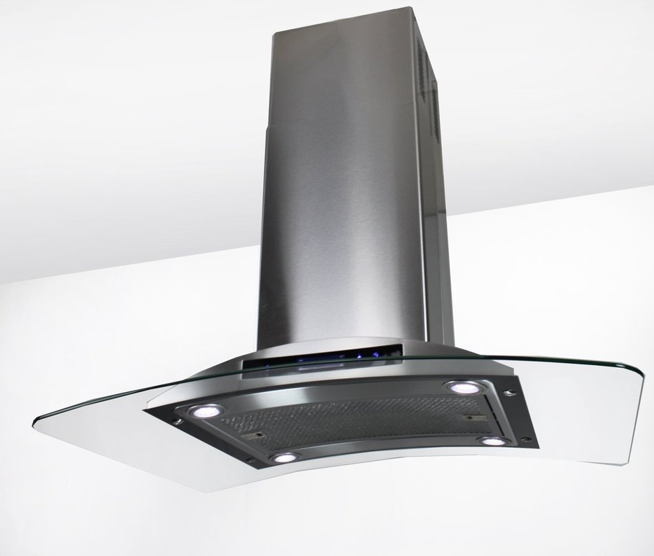 Golden Vantage Stainless Steel 36" Euro Style Island Mount Range Hood LCD Screen GV-GL-9009-36 N8