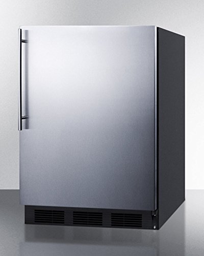 Summit FF7BBISSHVADA: ADA compliant commercial built-in auto defrost all-refrigerator with black cabinet, stainless...