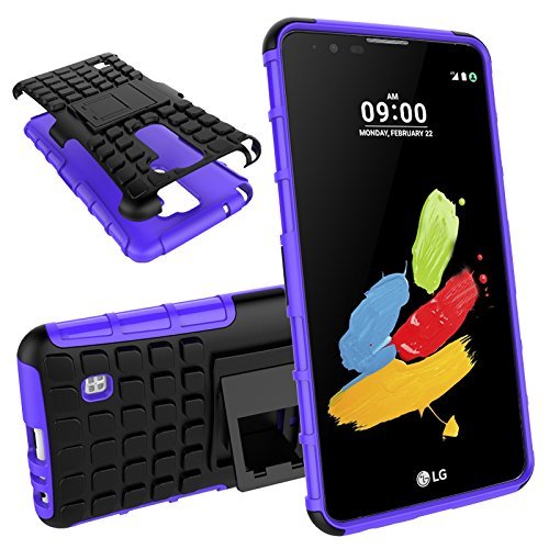 LG Stylus 2 Case, MCUK Heavy Duty Rugged Dual Layer - Soft/Hard Shell 2 in 1 Tough Protective Cover Case with... N17