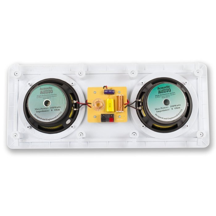 Acoustic Audio HD-6c Dual 6.5-Inch Kevlar Center Channel Speaker (White)