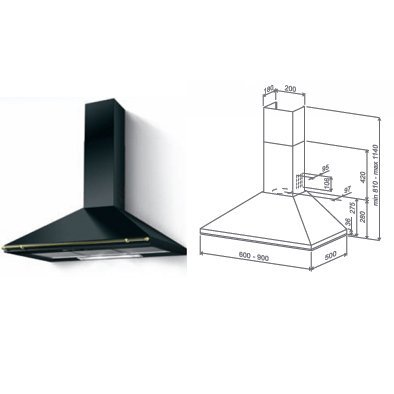 220-240 Volt / 50 Hz, Multistar&reg; MFOC24DBB Range Hood , FOR OVERSEAS USE ONLY, WILL NOT WORK IN THE US