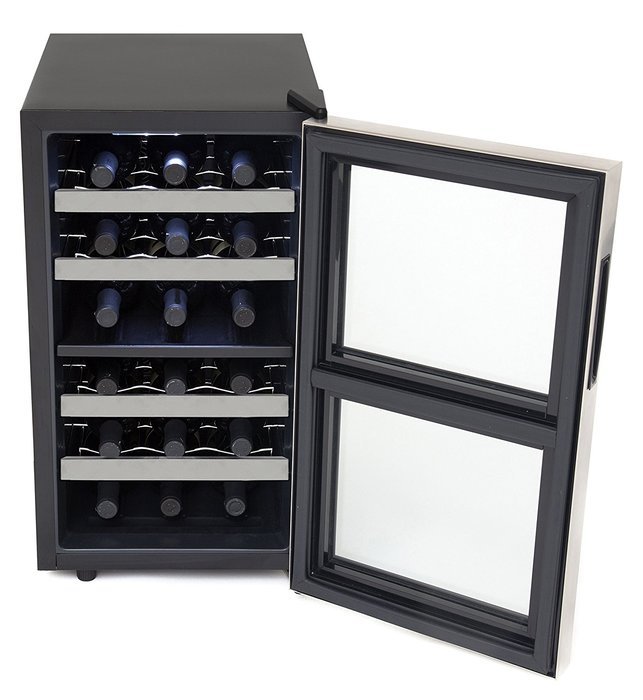 Whynter WC-181DS 18 Bottle Dual Zone Touch Control Wine Cooler, Black with Stainless Steel Trim N5