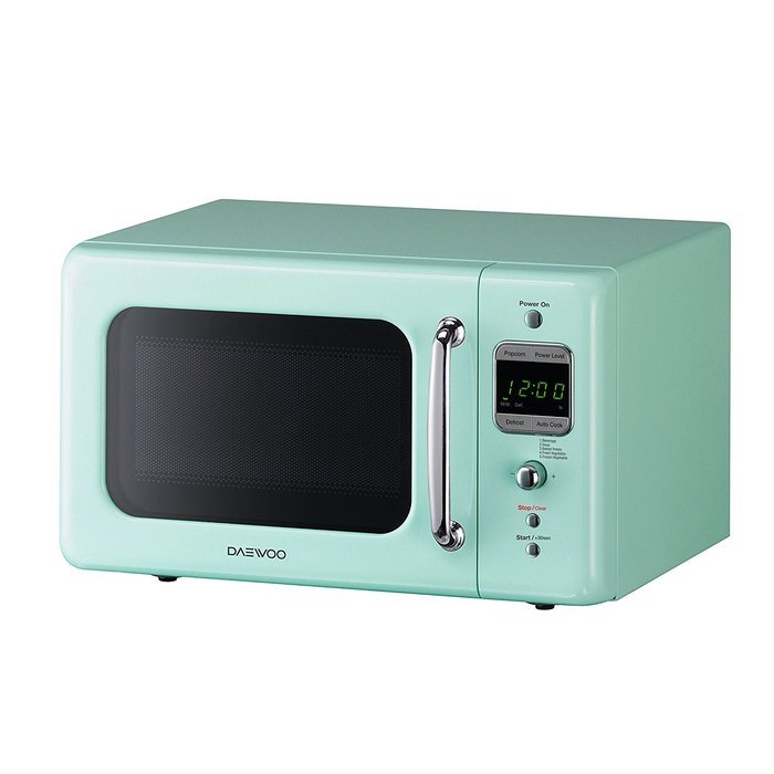 Daewoo Retro Microwave Oven 0.7 Cu Ft, Mint Green 700W N3