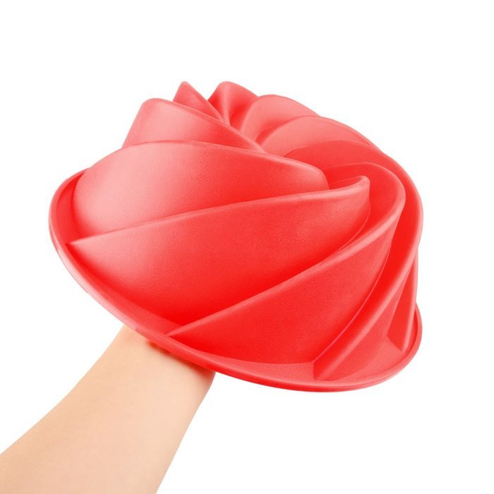 Ckeyin 9 Inch Rose Shaped Cake Pan Silicone Mold Cake Bakeware Baking Tool N12