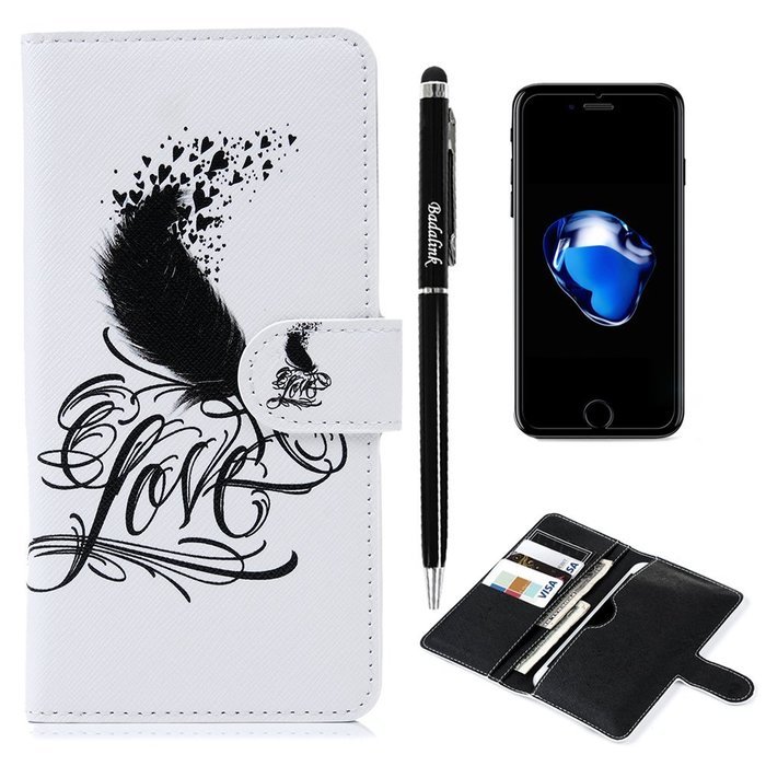 iPhone 7 Case,iPhone 6S Case,iPhone 6 Case (4.7") - Flip Folio Wallet Stand Case Insert Plug-in Design PU Leather... N37