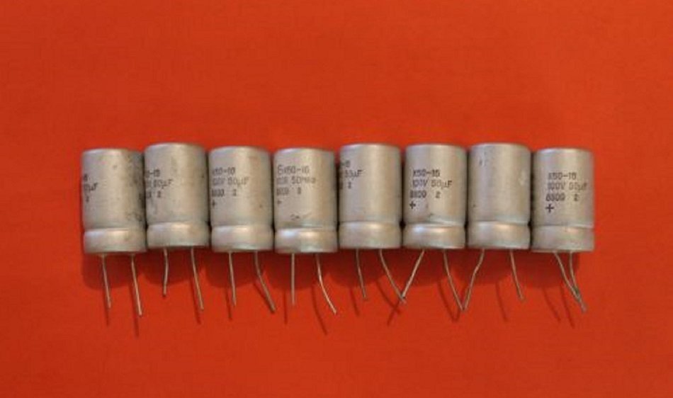 Capacitor oxide electrolytic K50-16 100V 50uF USSR 8 pcs