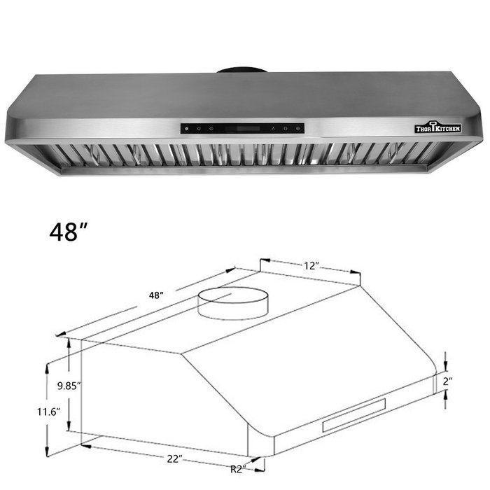 Docooler THOR KITCHEN Stainless Steel Under Cabinet Range Hood 900 CFM Kitchen Ventilator Baffle Filter 30in/36in... N9