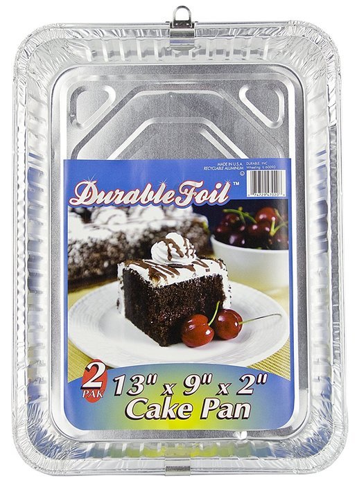 DURABLE FOIL D47020 Aluminum Cake Pans (12 Pack), 13", Silver