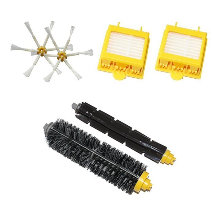 Hongfa Irobot Roomba Brush and Filter Kit 6-armed Side Brush, Flexible Beater Brush, Bristle Brush and Yellow... N2