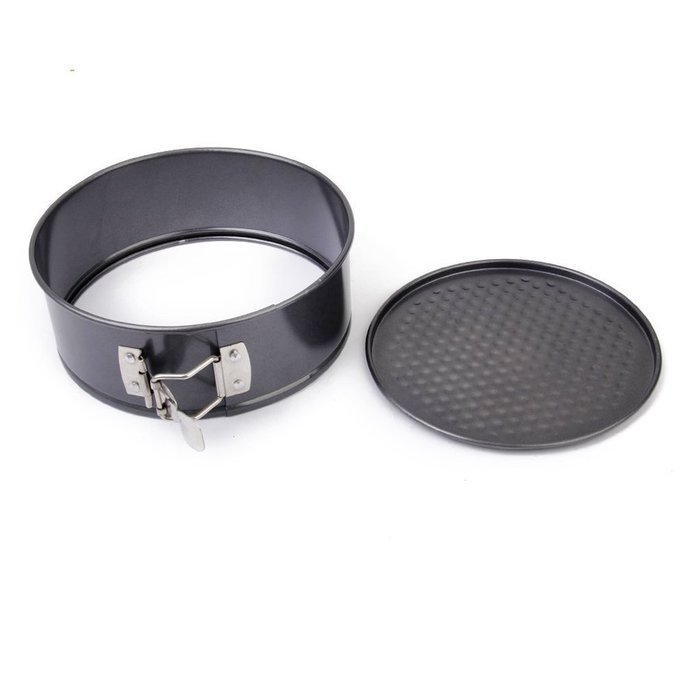 Foxnovo Cake Tin Round Non Stick Loose Base Deep 24 x 7cm (Black) N4