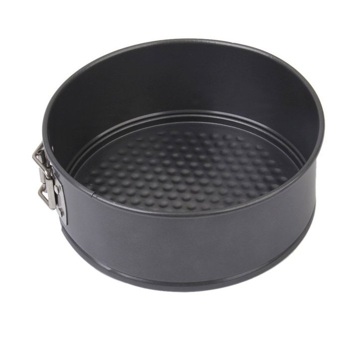 Foxnovo Cake Tin Round Non Stick Loose Base Deep 24 x 7cm (Black) N5