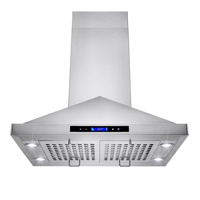 GOLDEN VANTAGE 30" Island Mount Stainless Steel Range Hood Vent GV-GL9001-30 w/2 Baffle Filters N3