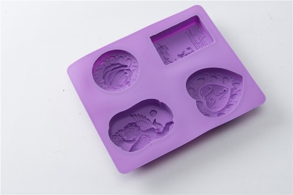 4 Cavity Lovely Handmade DIY Soap Mold Angel Rose Heart for Wedding Party etc N2