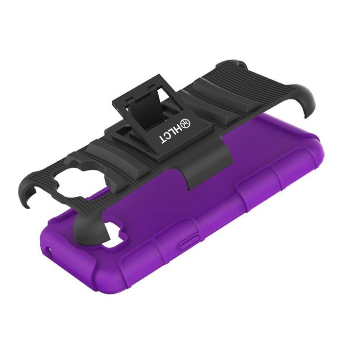 Galaxy Grand Prime Case, HLCT Rugged Shock Proof Dual-Layer PC and Soft Silicone Case With Built-In Kickstand... N29