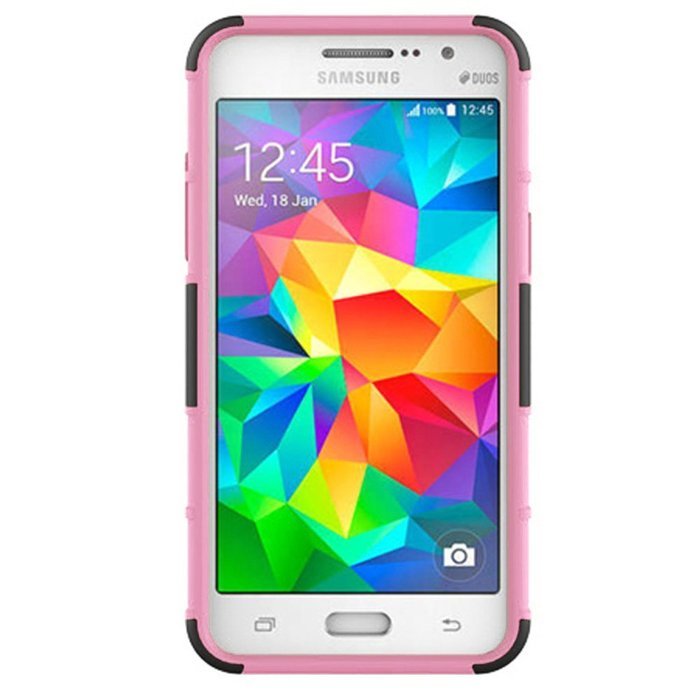 Galaxy Grand Prime Case, HLCT Rugged Shock Proof Dual-Layer PC and Soft Silicone Case With Built-In Kickstand... N30