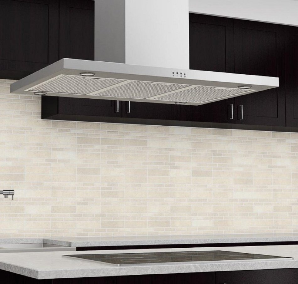 Ancona Rectangle Island Stainless Steel 600 CFM Range Hood, 36-Inch N6