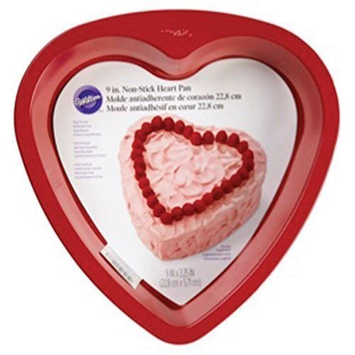 Wilton Non-Stick Heart Cake Pan 9-Inch, Red Valentines Love