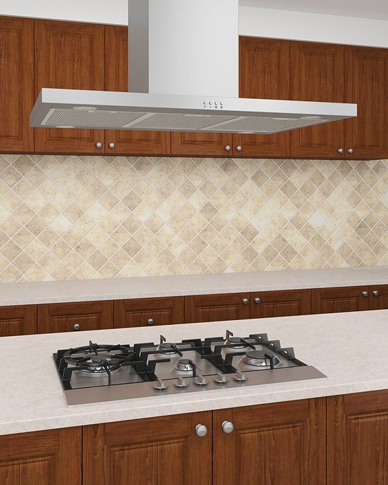 Ancona Rectangle Island Stainless Steel 600 CFM Range Hood, 36-Inch N8