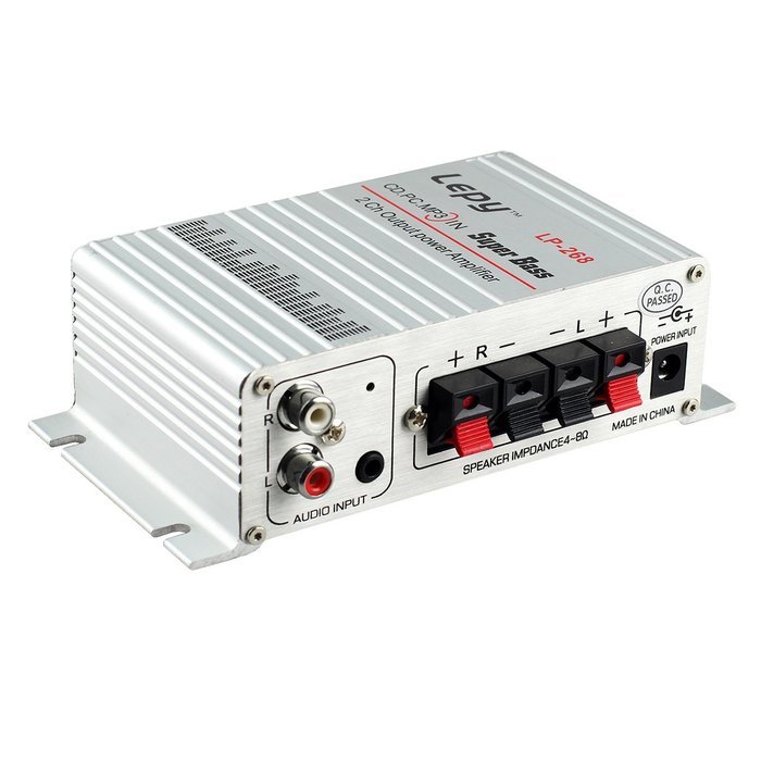 Lepy LP-268 Digital 2x20W 2CH Output Super Bass Mini Audio Amplifier with 3A Power Cable Support MP3 Mobile Phone... N4