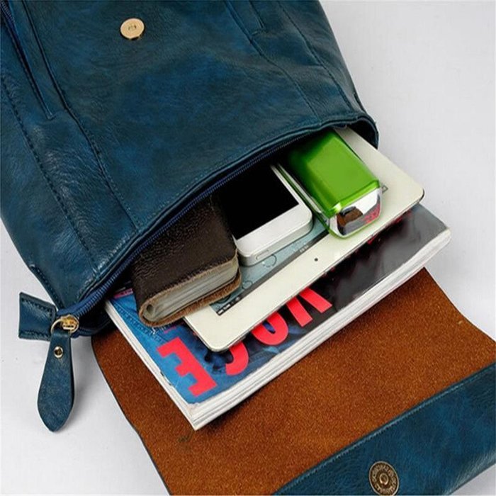 Phoneix New PU leather Vintage Women's Backpack School Bag N5