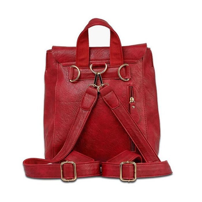 Phoneix New PU leather Vintage Women's Backpack School Bag N6