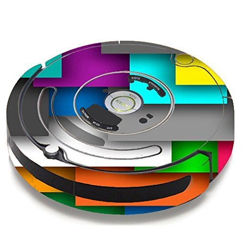 Skin Decal Vinyl Wrap For IRobot Roomba 650 655 Vacuum / Metro Squares Modern