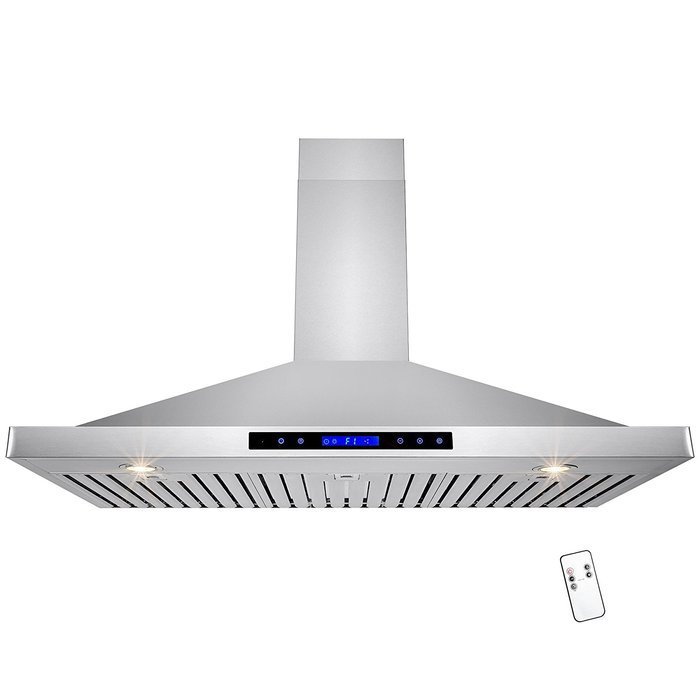 AKDY&reg; 42" Wall Mount Stainless Steel Touch Display Screen Baffle Filter Kitchen Range Hood Powerful Vents N6