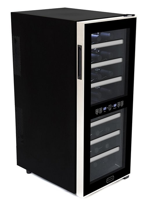 Whynter WC-241DS 24 Bottle Dual Zone Touch Control Wine Cooler, Black with Stainless Steel Trim N3