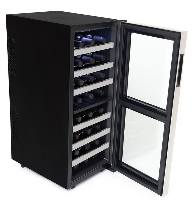 Whynter WC-241DS 24 Bottle Dual Zone Touch Control Wine Cooler, Black with Stainless Steel Trim N5