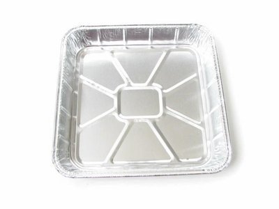 Disposable Aluminum 7-7/8" x 7-7/8" Square Cake Pan with Clear Plastic Lid #1155P (100) N3