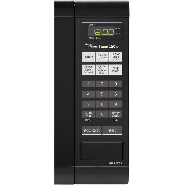 Panasonic NN-SN651BAZ Black 1.2 Cu. Ft Countertop Microwave Oven with Inverter Technology N3