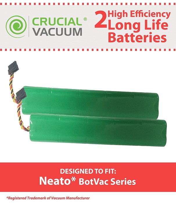 2 Neato BotVac 70e, 75, 80 & 85 Series Batteries, Compare to Part # 945-0129, Designed & Engineered by Crucial...