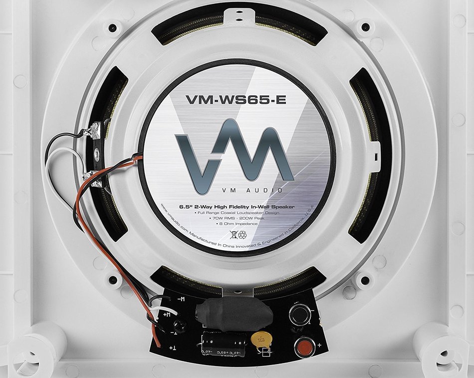 4) VM Audio Elux 6.5-Inch 200W 2 Way In-Wall Surround Sound Home Speaker (Four) N4