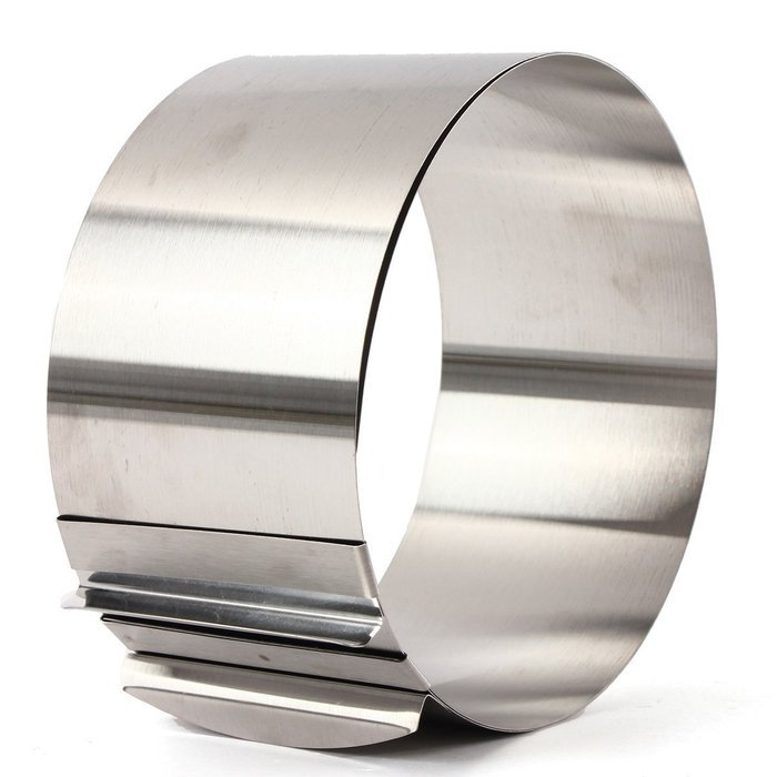 6-12" Adjustable Stainless Steel Mousse Cake Ring Baking Mold 2Handle Layered N7