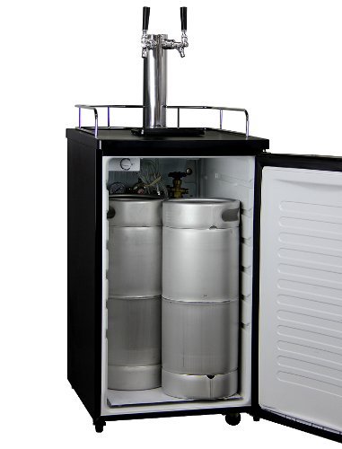 Kegco Full-Size Homebrew Kegerator Dual Faucet Ball Lock Keg Dispenser Black N12