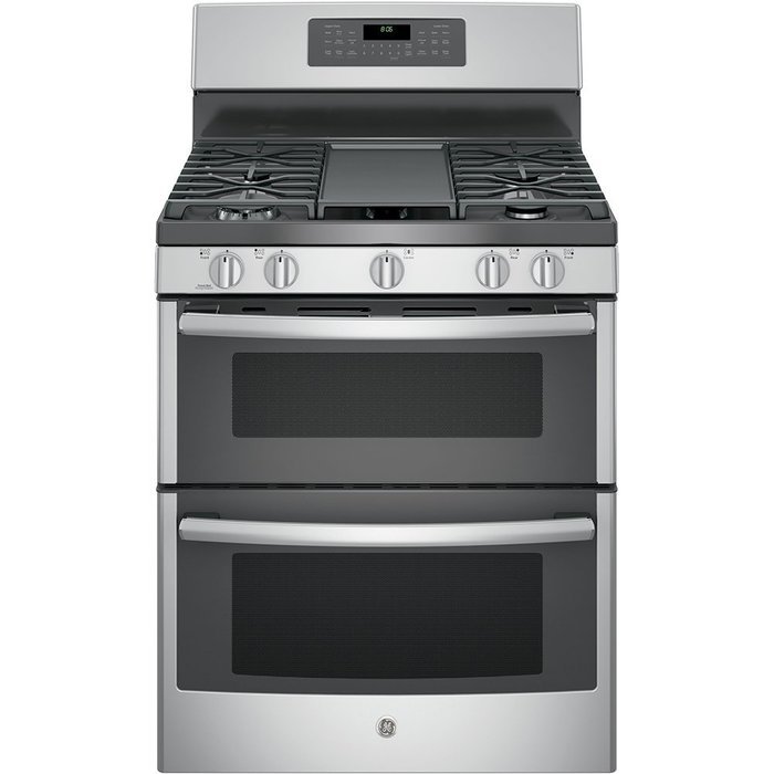 GE JGB860SEJSS 30" Stainless Steel Gas Sealed Burner Double Oven Range - Convection