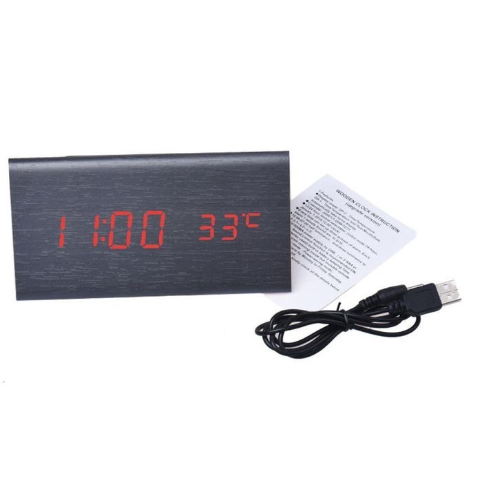 DZT1968&reg; Sounds Control LED Electronic Desktop Digital Alarm Clock With Temperature N14