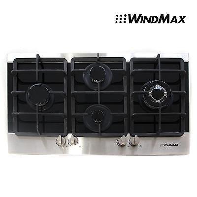Windmax 35" 4 Burners Kitchen LPG/NG Glass Built-in Oven Gas Hob Cooktops Gas Cooktop Cooker N3