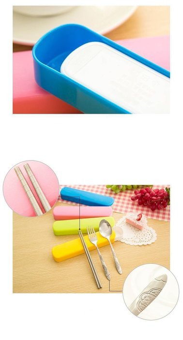 Portable Stainless Steel Cutlery Chopstick Spoon Dinnerware Set With Tray