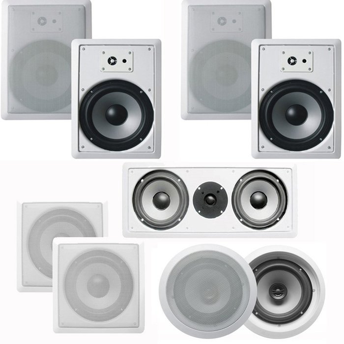 Acoustic Audio CST827 Complete 7.2 Home Theater Speaker Set with Center Channel and Subwoofer 2650 Watts N2