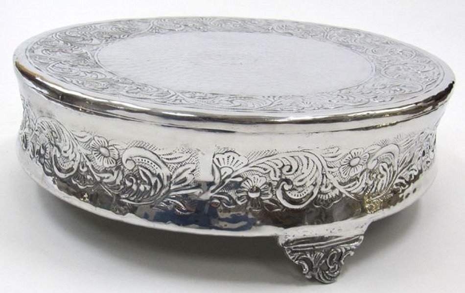 Aluminum Single-Tier Cake Stand, Round - 22.5" Diameter - Wedding Party Cake Display