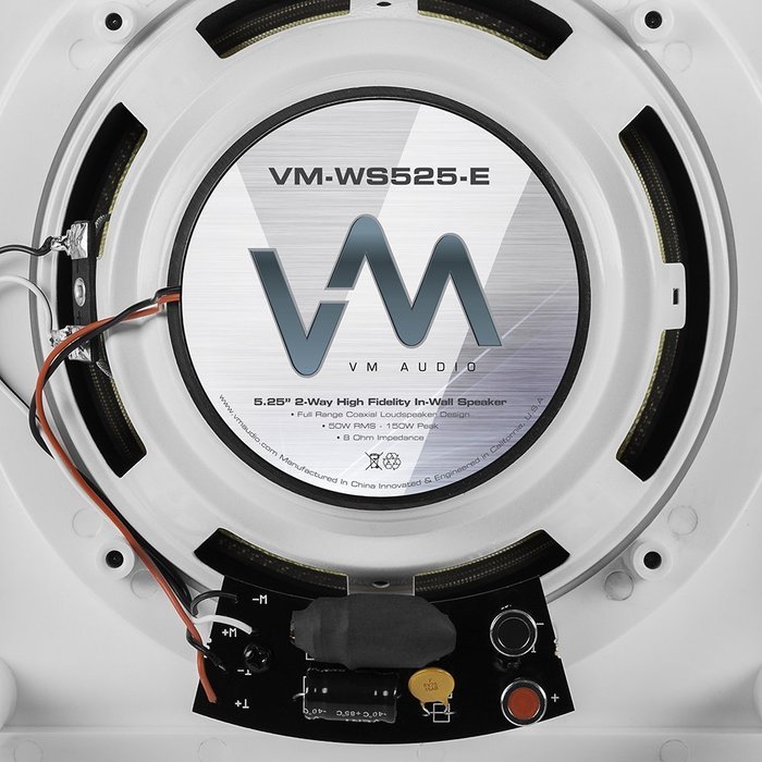 VM Audio Elux 5.25-Inch 150W 2-Way In-Wall Surround Sound Speaker | VM-WS525-E N3