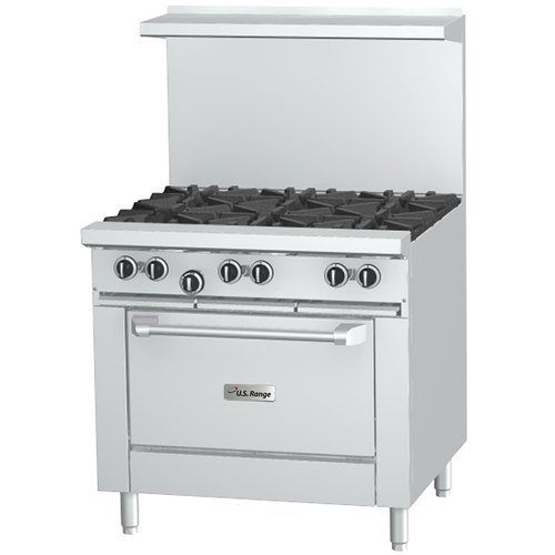 Garland U36-6R Range, 36" Wide, 6 Burners (32,000 Btu), with Oven (38,000 Btu),