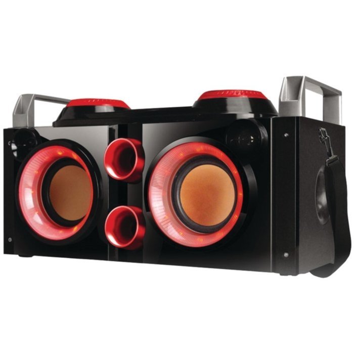 QFX PBX-505200BT RED Rechargeable Bluetooth(R) Party PA Boombox (Red) Consumer Electronics